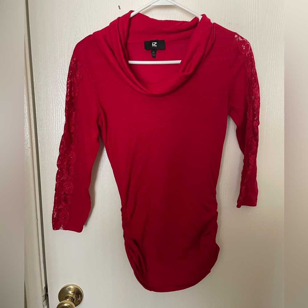 iZ Byer || Red Cowl Neck Sweater